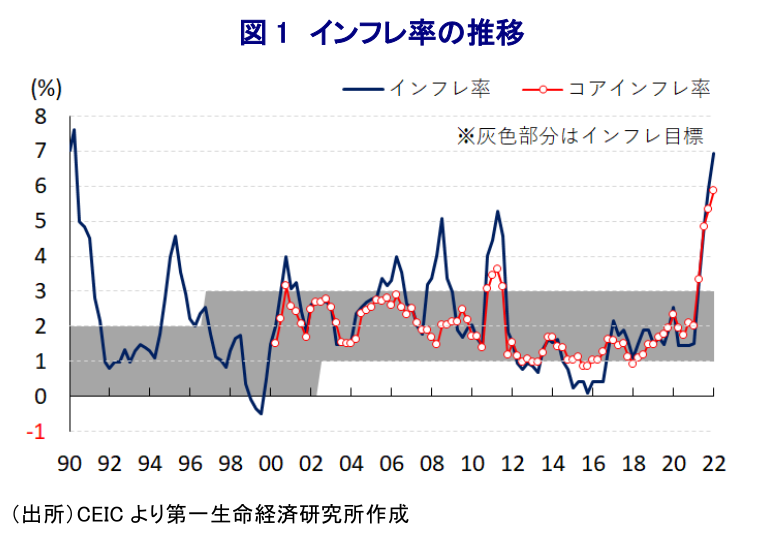 図 1 インフレ率の推移
